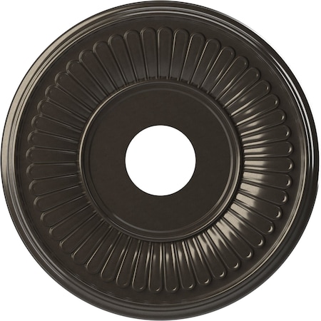 Ekena Millwork Berkshire PVC Ceiling Medallion (Fits Canopies up to 7"), Metallic Charcoal, 16"OD x 3 1/2"ID x 1"P CMP16BECCH